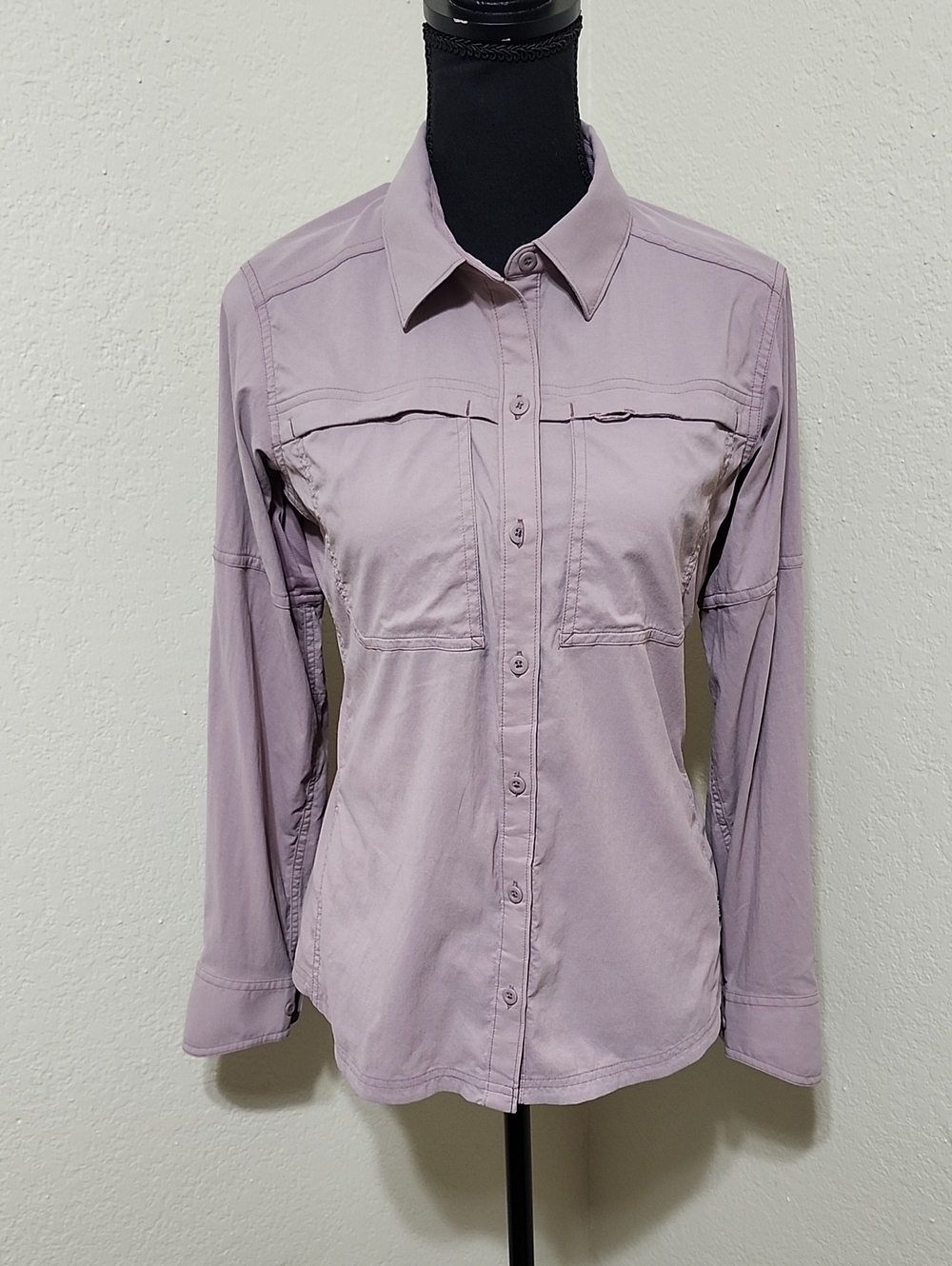 REI Co-op Women's Sahara Long-Sleeve Button-Up Hiking Shirt Mauve / Purple Sz S